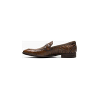 Stacy Adams Ferdinand Moc Toe Bit Slip On Dressy Men's Shoes Cognac  25455-221