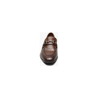 Stacy Adams Feronte Moc Toe Bit Slip On Croco Print Leather Cognac 25623-221