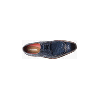 Stacy Adams Gennaro Wingtip Oxford Ostrich Print Leather Blue  25537-400