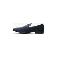 Stacy Adams Men Shoes Swagger Studded Slip On Satin Navy Formal 25228-410