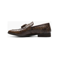 Stacy Adams Franz Moc Toe Tassel Slip On Shoes Croco Leather Cognac  25624-221