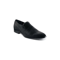 Stacy Adams Savion Plain Toe Velour Slip On Party Shoes Black 25613-001