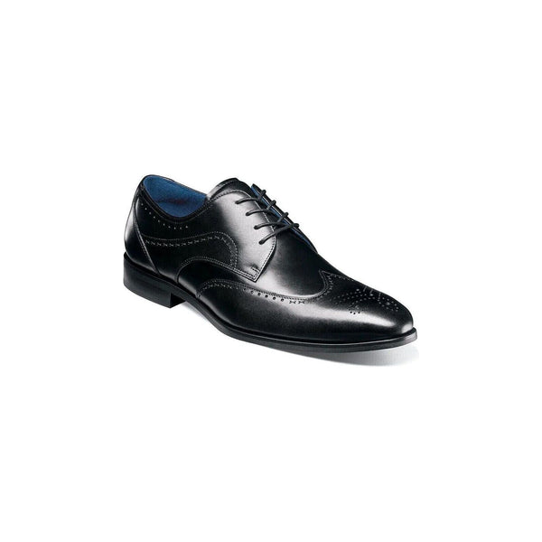 Stacy Adams Brayden Wingtip Oxford Shoes Smooth Leather Black 25635-001