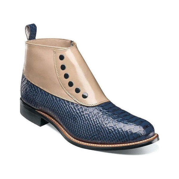 Stacy Adams Madison Spectator Spat Cap Toe Demi Boot Blue Multi 00109-460