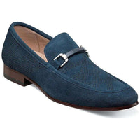 Stacy Adams Wydell Moc Toe Bit Slip On Shoes Navy Suede 25588-415