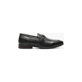 Stacy Adams Feronte Moc Toe Bit Slip On Croco Print Leather Black 25623-001