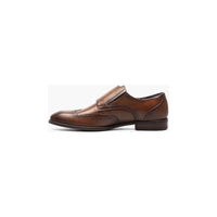 Stacy Adams Karson Wingtip Double Monk Strap Shoes Leather Cognac 25570-221