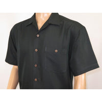 Men's Short Sleeves Summer Shirt by Indygo Smith Soft Rayon Blend 828-92 Black