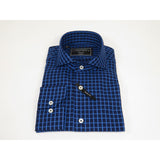 Men's Shirt Charles TYRWHITT 100% Cotton Cut-away Collar CHT-25 Navy Checker