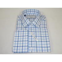 Men's Shirt Charles TYRWHITT Turkey 100% Cotton French Cuffs CHT-5 Blue Plaid