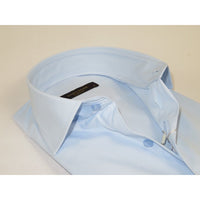 Men's Dress Shirt ENZO PARK Turkey Soft Cotton Wrinkle Resistant Enzo2 Blue Solid