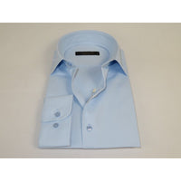 Men's Dress Shirt ENZO PARK Turkey Soft Cotton Wrinkle Resistant Enzo2 Blue Solid