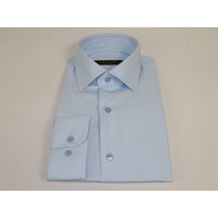 Men's Dress Shirt ENZO PARK Turkey Soft Cotton Wrinkle Resistant Enzo2 Blue Solid