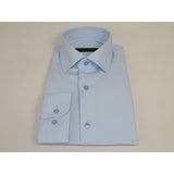 Men's Dress Shirt ENZO PARK Turkey Soft Cotton Wrinkle Resistant Enzo2 Blue Solid