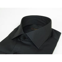 Men's Dress Shirt ENZO PARK Turkey Soft Cotton Wrinkle Resistant Enzo3 Solid Black