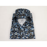 Men's Dress Shirt ENZO PARK Turkey 100% Cotton Breathable Enzo11 Navy Floral