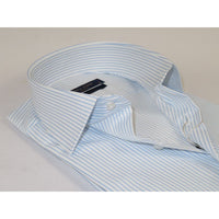 Men's Dress Shirt ENZO PARK Turkey Soft Cotton Wrinkle Resistant Enzo6 Blue Stripe