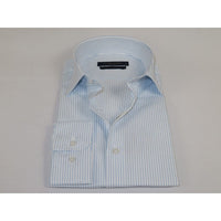 Men's Dress Shirt ENZO PARK Turkey Soft Cotton Wrinkle Resistant Enzo6 Blue Stripe