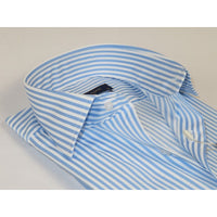 Men's Dress Shirt ENZO PARK Turkey Soft Cotton Wrinkle Resistant Enzo9 Blue Stripe