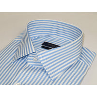 Men's Dress Shirt ENZO PARK Turkey Soft Cotton Wrinkle Resistant Enzo9 Blue Stripe