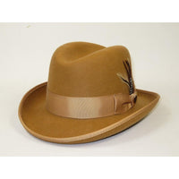 Men Bruno Capelo Dress Hat Australian Wool Homburg Godfather GF103 Camel Tan