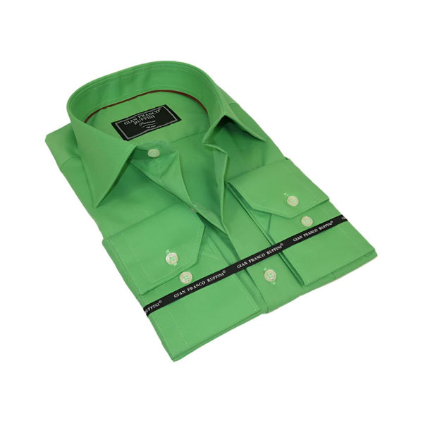 Men's Dress Shirt GIAN FRANCO RUFFINI Turkey 100% Cotton GFR-1 Green