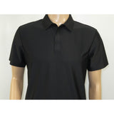 Men's Polo Shirt By Moderno Checker Satin Short Sleeves MJP-106 Black