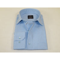 Men's Sports Shirt MARCUZZI Turkey 100% Soft Cotton Marc6 Blue Diamond Dots