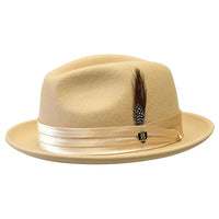 Men Bruno Capelo Dress Hat Australian Wool Crushable Fedora Giovani Un135 Tan