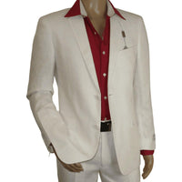 Adolfo Men's Linen Suit summer suit Breathable and comfortable C500 White - J.Valintin Men's Wear Legend - 8892