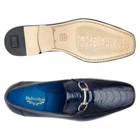 Belvedere Men's Bruno Genuine Ostrich Leg and Italian Calf Loafer Navy 1026 - J.Valintin Men's Wear Legend - Bruno Navy 1026_10