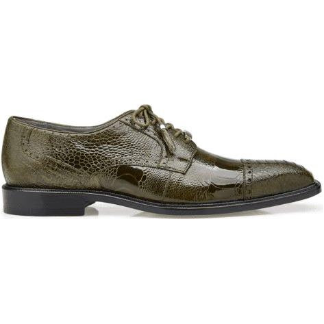 Belvedere Mens Shoes Batta Olive Genuine Ostrich Lace Up 14006 - J.Valintin Men's Wear Legend - Batta Olive 14006_9