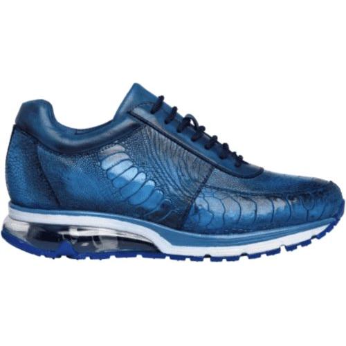 Belvedere Todd Sneaker Genuine Ostrich Ocean Blue E02 - J.Valintin Men's Wear Legend - Todd E02 Blue_10