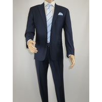 Men Suit BERLUSCONI Turkey 100% Soft Italian Wool Super 180's #Ber28 Navy Blue