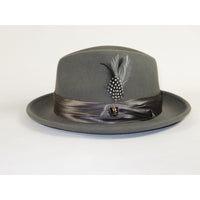 Bruno Capelo Hat Australian Wool Crushable Fedora Giovani UN118 Steel Gray - J.Valintin Men's Wear Legend - UN118 - Steel - S