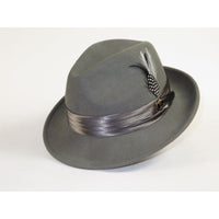 Bruno Capelo Hat Australian Wool Crushable Fedora Giovani UN118 Steel Gray - J.Valintin Men's Wear Legend - UN118 - Steel - S