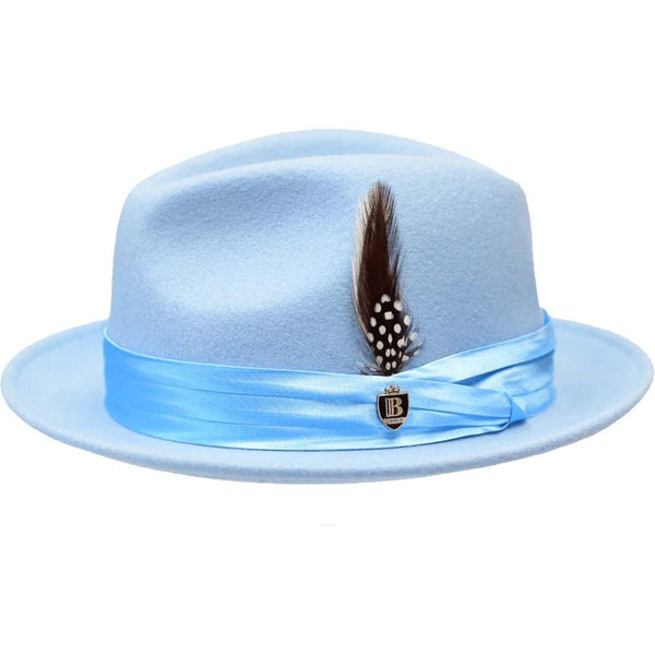 Bruno Capelo Hat Australian Wool Crushable Fedora Giovani UN120 Light Blue - J.Valintin Men's Wear Legend - Un102 - Lt Blue - S