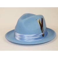 Bruno Capelo Hat Australian Wool Crushable Fedora Giovani UN120 Light Blue - J.Valintin Men's Wear Legend - Un102 - Lt Blue - S