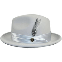 Bruno Capelo Hat Australian Wool Crushable Fedora Giovani UN133 Silver Gray - J.Valintin Men's Wear Legend - UN133 - Silver - S