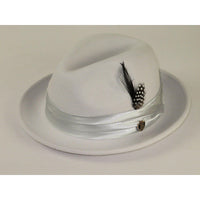 Bruno Capelo Hat Australian Wool Crushable Fedora Giovani UN133 Silver Gray - J.Valintin Men's Wear Legend - UN133 - Silver - S