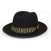 Bruno Capelo Hat Australian Wool Fedora Princeton Elite 2 - Tone PRE501 Black Gold - J.Valintin Men's Wear Legend - PRE501 - Blk/Gold - S