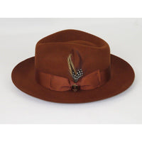 Bruno Capelo Hat Australian Wool Fedora Teardrop Crown Fabio FB222 Brandy - J.Valintin Men's Wear Legend - FB222 - Brandy - S