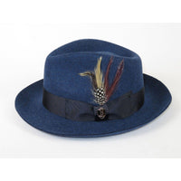 Bruno Capelo Hat Australian Wool Fedora Teardrop Crown Fabio FB234 Denim - J.Valintin Men's Wear Legend - FB234 - Denim - S