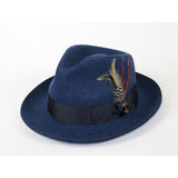 Bruno Capelo Hat Australian Wool Fedora Teardrop Crown Fabio FB234 Denim - J.Valintin Men's Wear Legend - FB234 - Denim - S