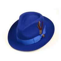 Bruno Capelo Hat Australian Wool Fedora Teardrop Crown Fabio FB235 Royal - J.Valintin Men's Wear Legend - FB235 - Royal - S