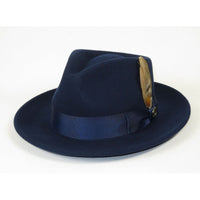 Bruno Capelo Hat Australian Wool Fedora Teardrop Crushable Bel Air BL591 Navy - J.Valintin Men's Wear Legend - BL591 - Navy - S