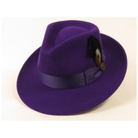 Bruno Capelo Hat Australian Wool Fedora Teardrop Crushable Bel Air BL595 Purple - J.Valintin Men's Wear Legend - BL595 - Purple - S