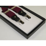 ELEGANT Suspenders Clip on and Button Option for Slacks or Suit Pants Burgundy - J.Valintin Men's Wear Legend - 80108