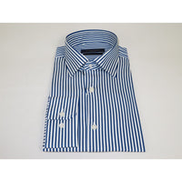 Men's Dress Shirt ENZO PARK Turkey Soft Cotton Wrinkle Resistant Enzo8 Navy Stripe