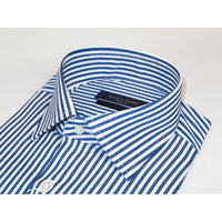 Men's Dress Shirt ENZO PARK Turkey Soft Cotton Wrinkle Resistant Enzo8 Navy Stripe